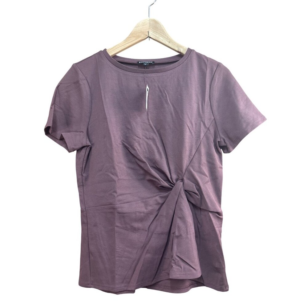 Express Mauve Short Sleeve Twist Front Top M